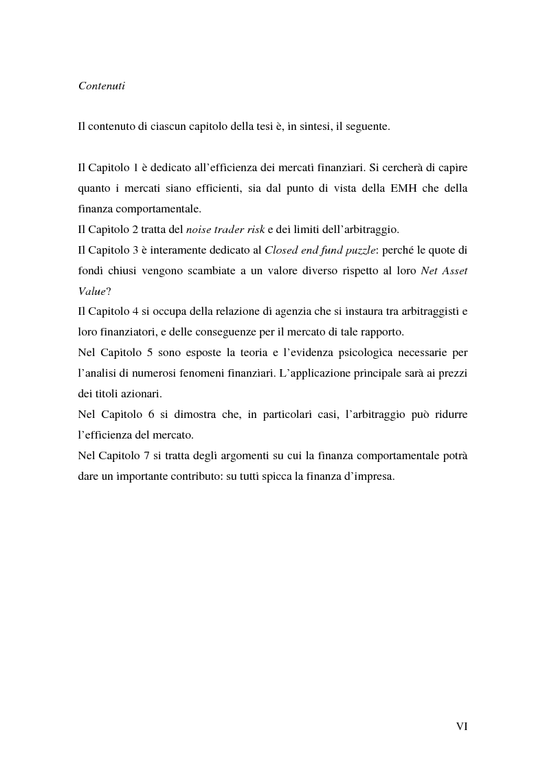 Anteprima della tesi: Finanza comportamentale ed efficienza dei mercati finanziari, Pagina 6