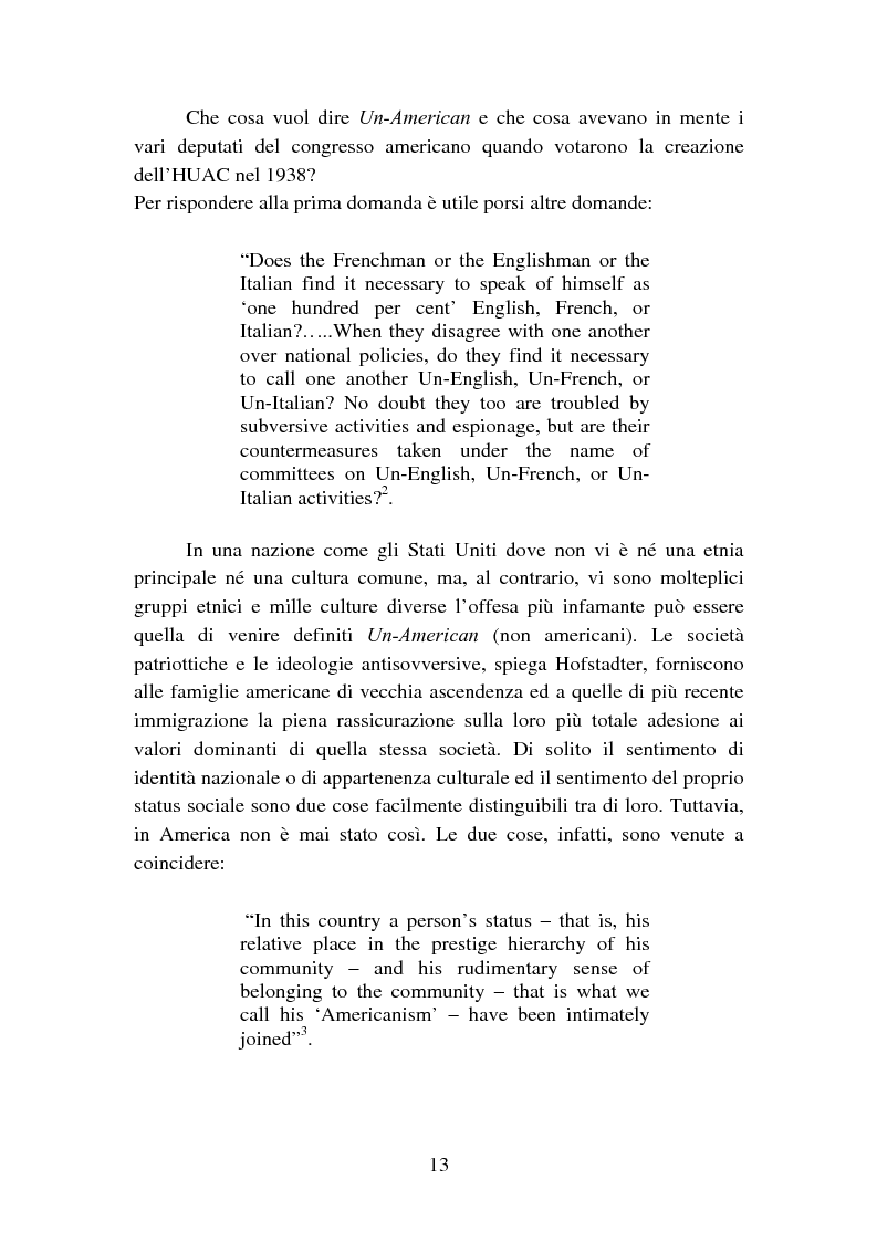 Anteprima della tesi: Il processo degli Hollywood Ten: l'Inizio della witch-hunt e della blacklist a Hollywood, Pagina 13