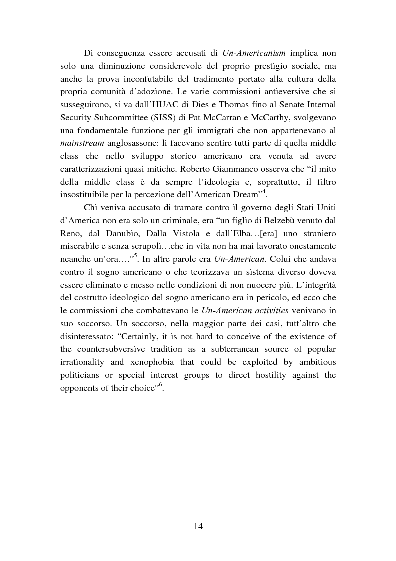Anteprima della tesi: Il processo degli Hollywood Ten: l'Inizio della witch-hunt e della blacklist a Hollywood, Pagina 14