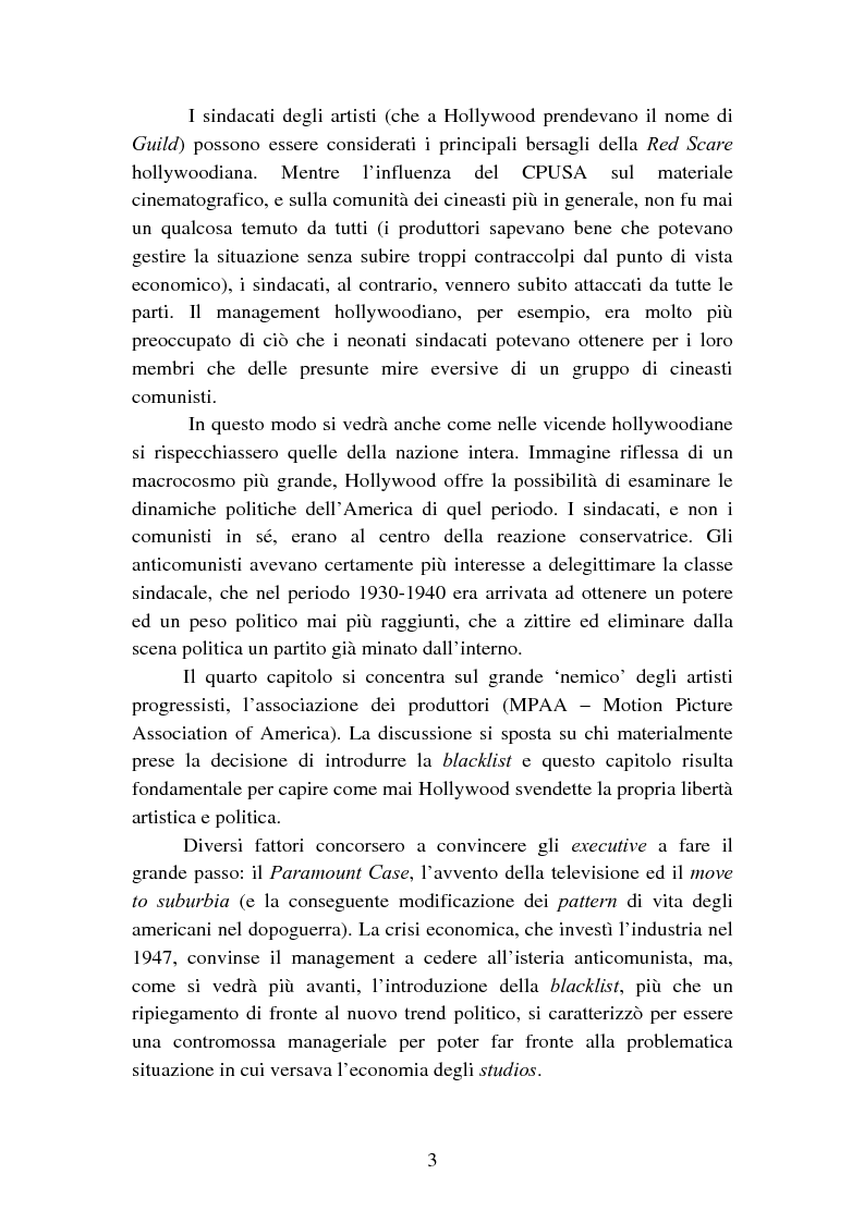 Anteprima della tesi: Il processo degli Hollywood Ten: l'Inizio della witch-hunt e della blacklist a Hollywood, Pagina 3