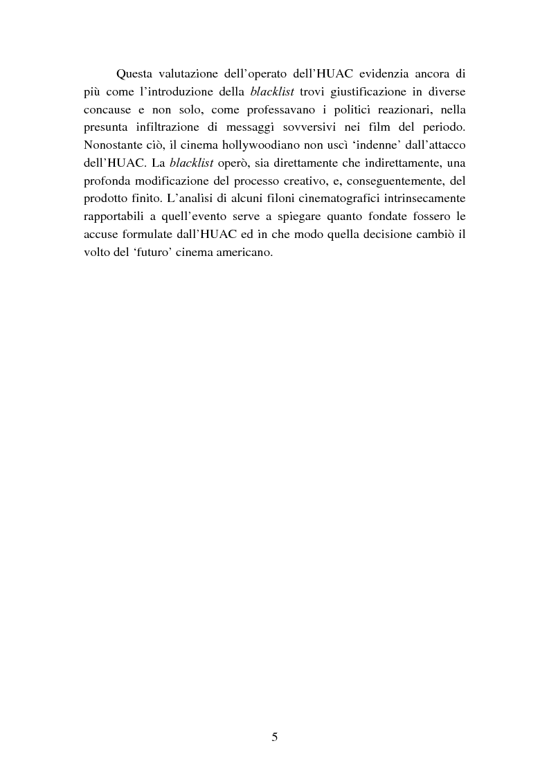 Anteprima della tesi: Il processo degli Hollywood Ten: l'Inizio della witch-hunt e della blacklist a Hollywood, Pagina 5