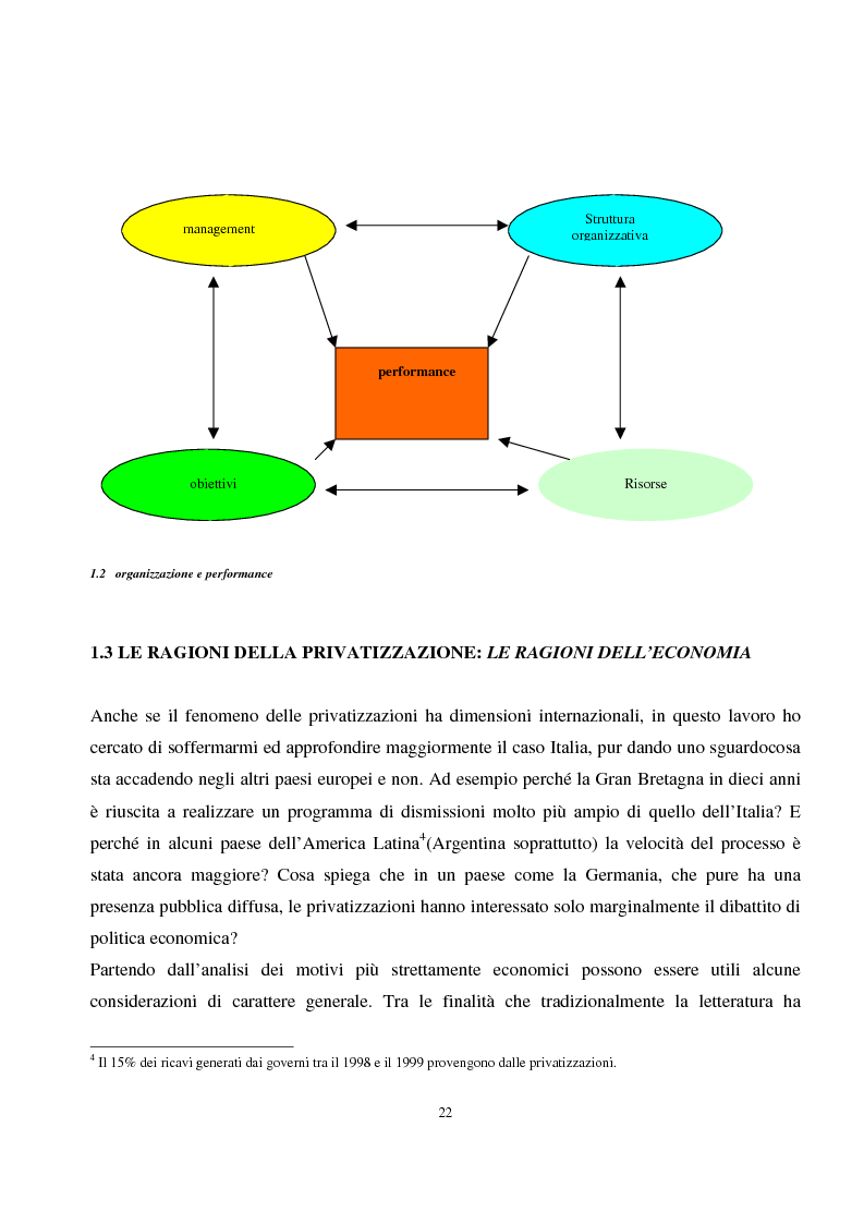 Anteprima della tesi: La privatizzazione nei settori di pubblica utilità. Analisi economica e il caso Italia, Pagina 13