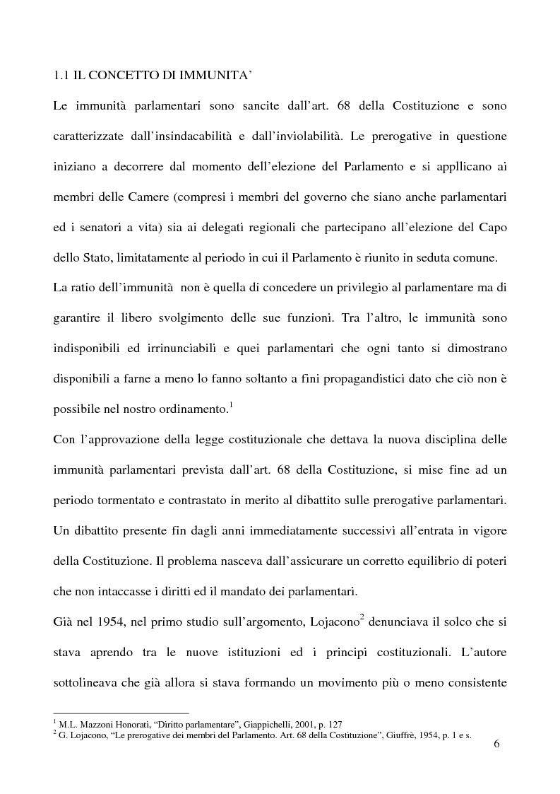 Anteprima della tesi: L'insindacabilità dei membri delle Camere, Pagina 3