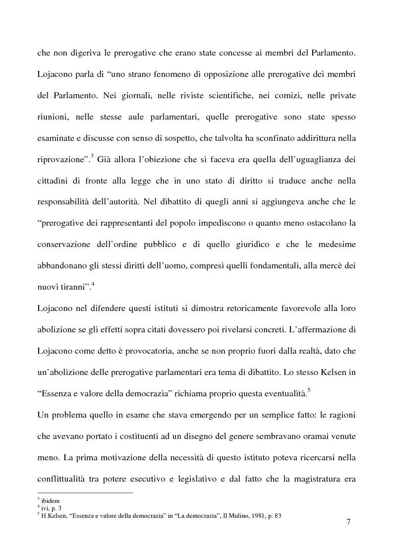 Anteprima della tesi: L'insindacabilità dei membri delle Camere, Pagina 4