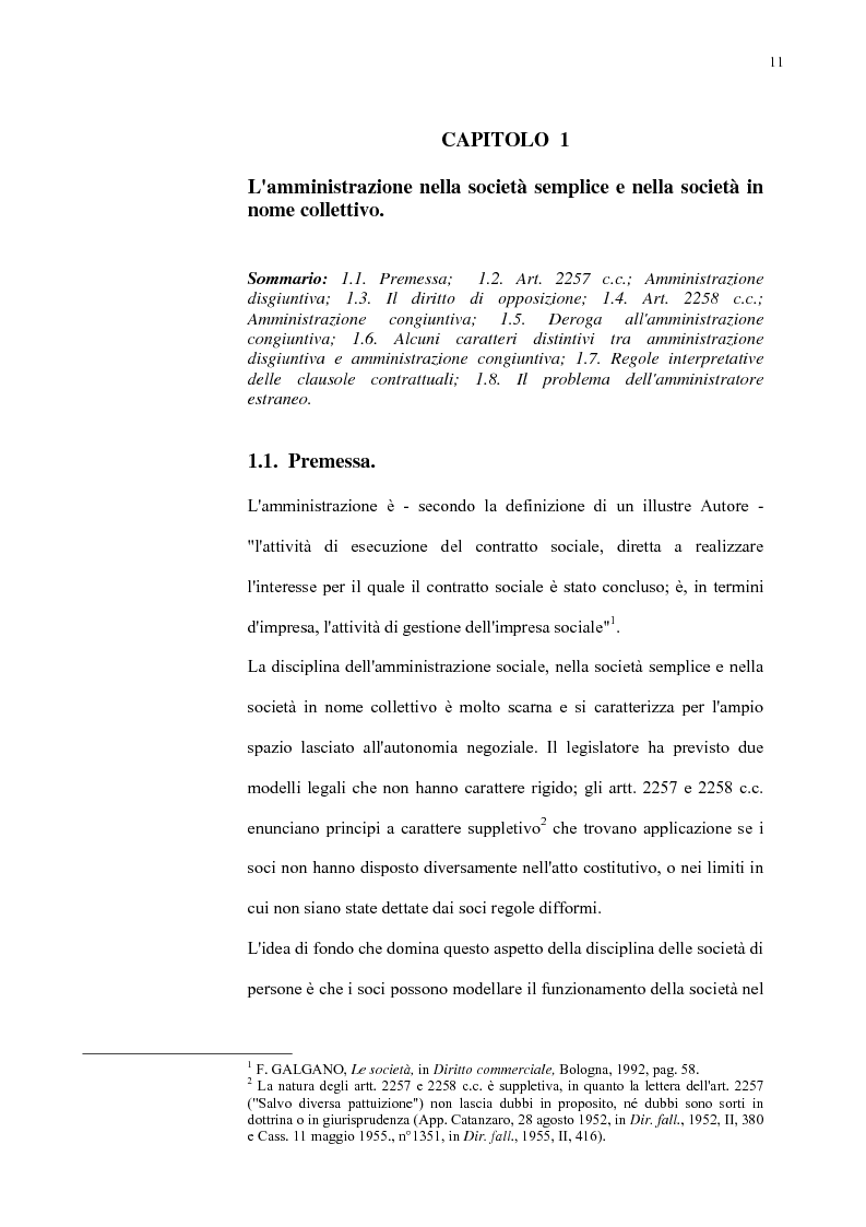 Anteprima della tesi: Modelli di amministrazione e principio di collegialità nelle società di persone, Pagina 7