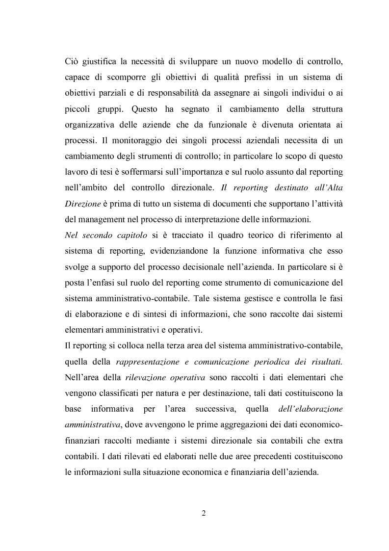 Anteprima della tesi: Il sistema di reporting: il caso Despar Calabria, Pagina 2