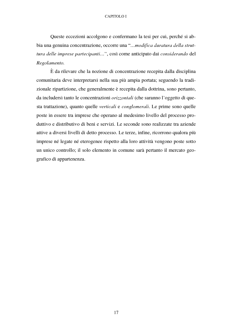 Anteprima della tesi: Evoluzione recente e prospettive di riforma della disciplina comunitaria delle concentrazioni orizzontali, Pagina 11