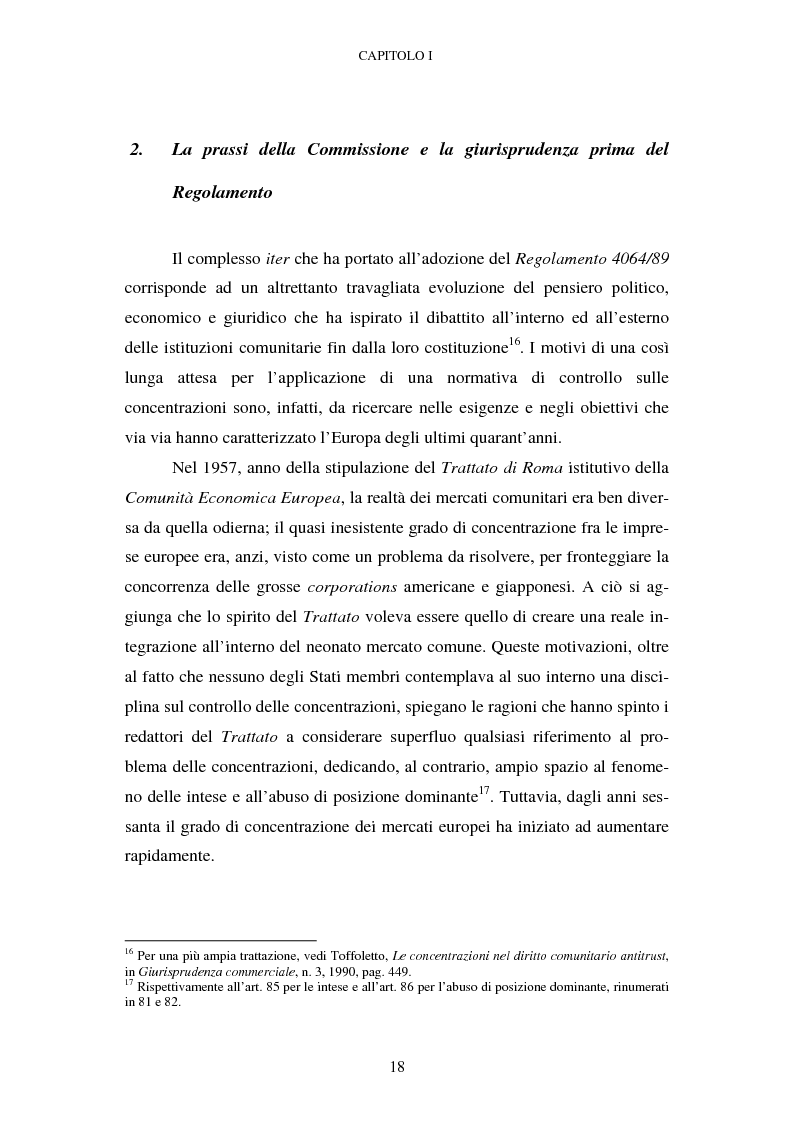 Anteprima della tesi: Evoluzione recente e prospettive di riforma della disciplina comunitaria delle concentrazioni orizzontali, Pagina 12