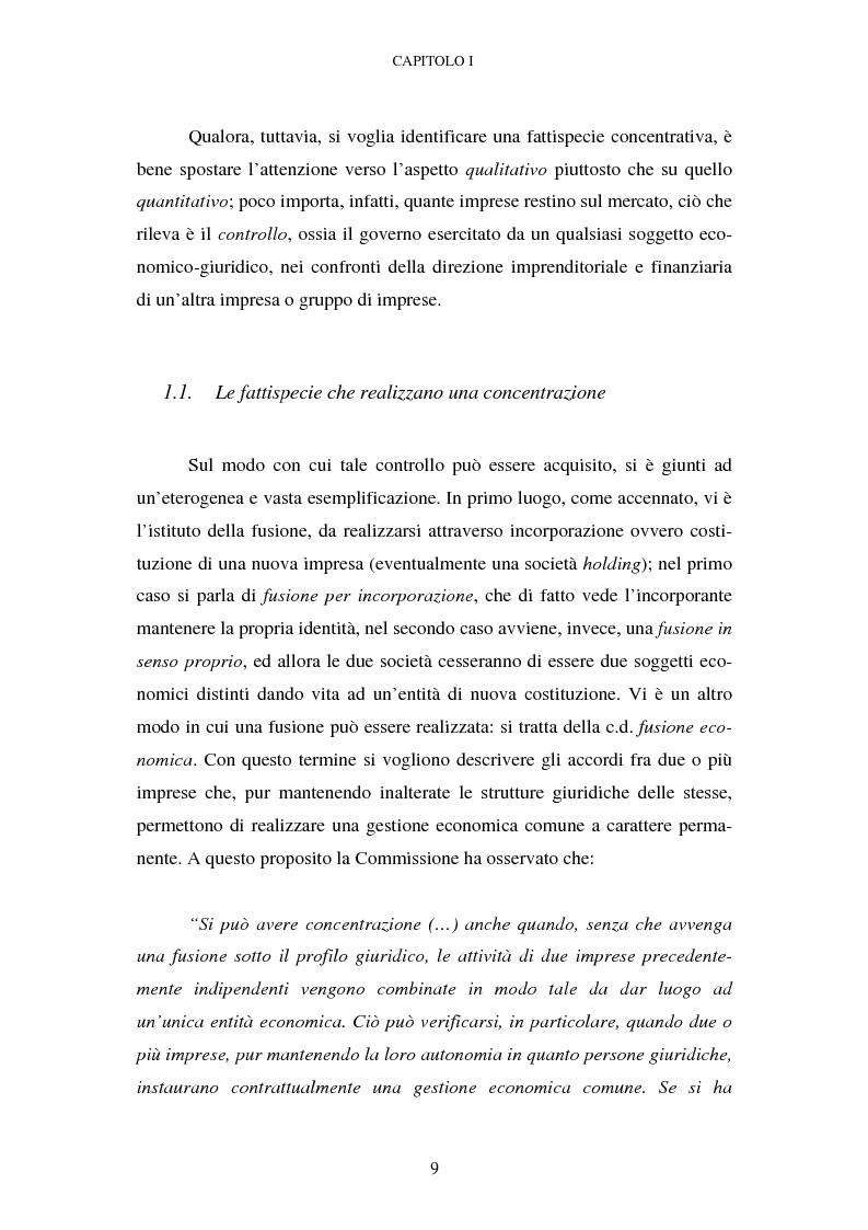 Anteprima della tesi: Evoluzione recente e prospettive di riforma della disciplina comunitaria delle concentrazioni orizzontali, Pagina 3