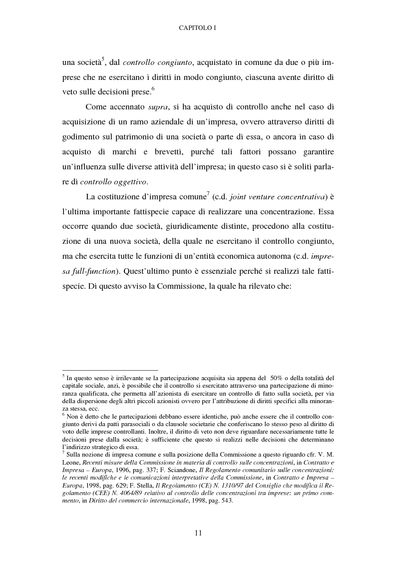 Anteprima della tesi: Evoluzione recente e prospettive di riforma della disciplina comunitaria delle concentrazioni orizzontali, Pagina 5