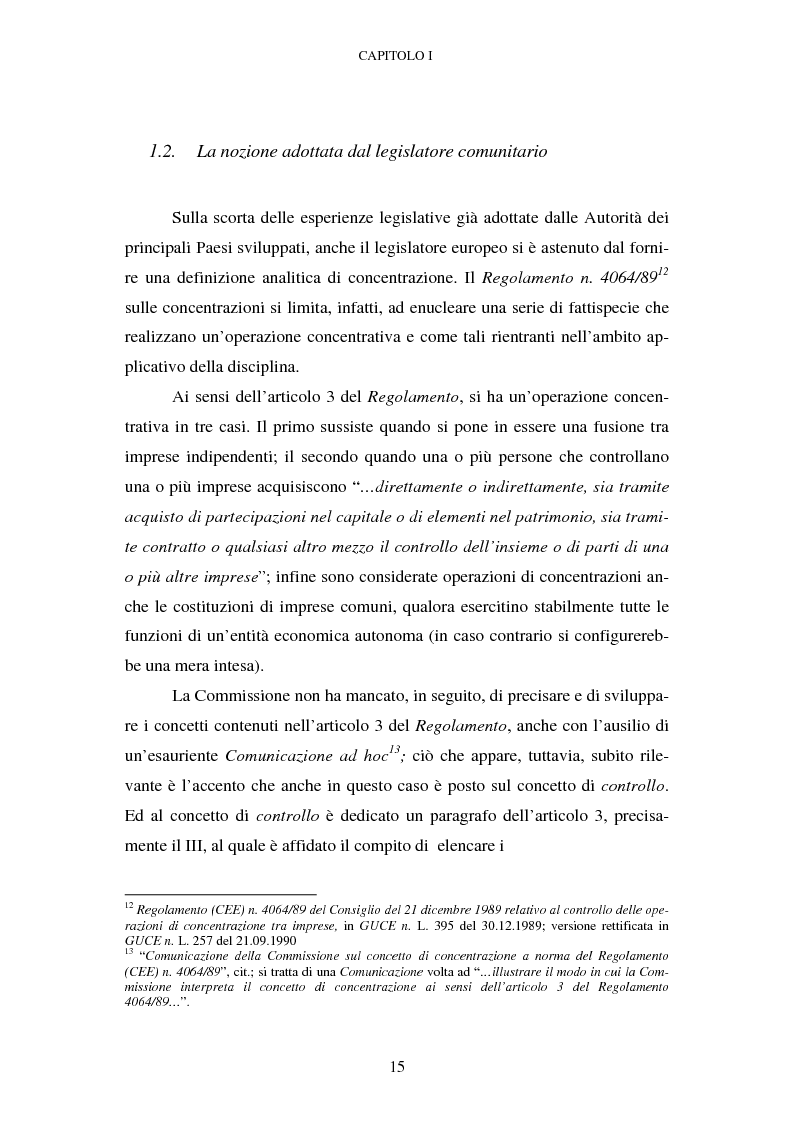Anteprima della tesi: Evoluzione recente e prospettive di riforma della disciplina comunitaria delle concentrazioni orizzontali, Pagina 9