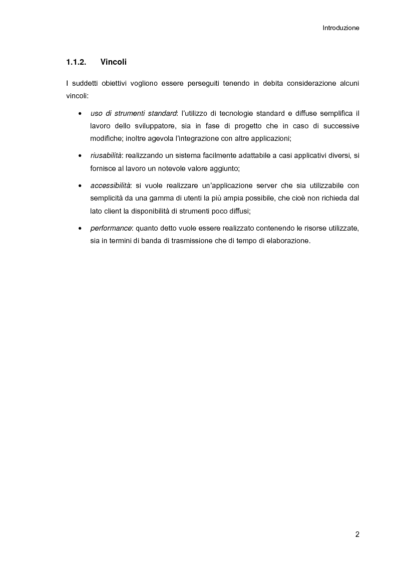 Anteprima della tesi: Ambiente integrato per l'accesso sicuro a basi di dati con tecnologie Java e XML, Pagina 2