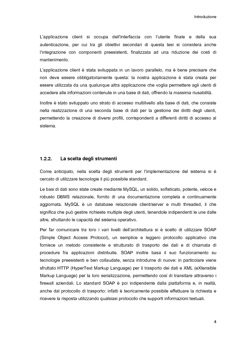 Anteprima della tesi: Ambiente integrato per l'accesso sicuro a basi di dati con tecnologie Java e XML, Pagina 4