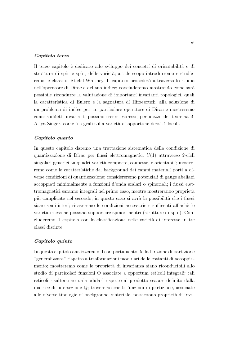 Anteprima della tesi: Dualità elettromagnetica e condizione di quantizzazione di Dirac della carica su quadri-varietà, Pagina 11