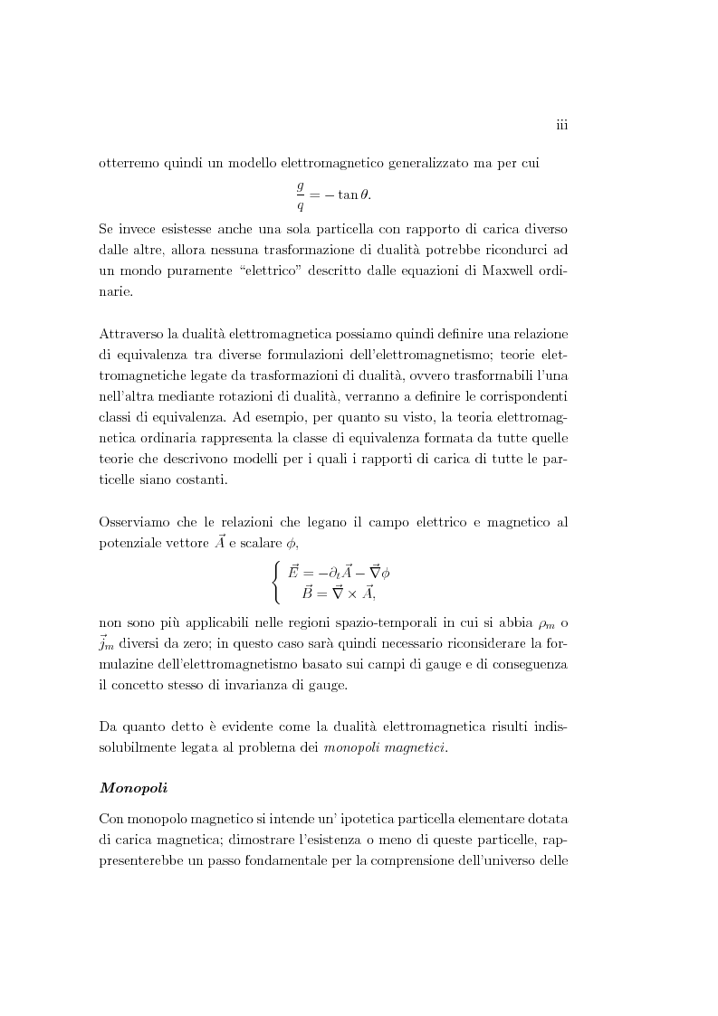 Anteprima della tesi: Dualità elettromagnetica e condizione di quantizzazione di Dirac della carica su quadri-varietà, Pagina 3
