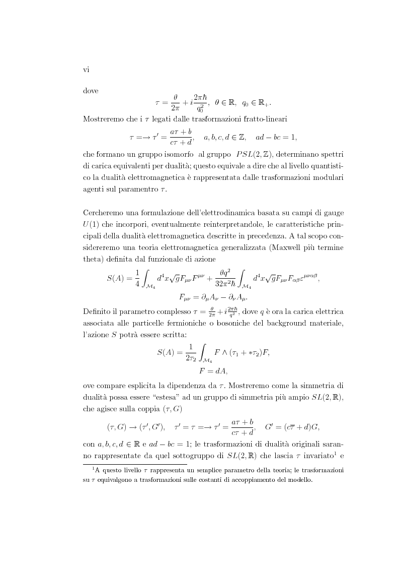 Anteprima della tesi: Dualità elettromagnetica e condizione di quantizzazione di Dirac della carica su quadri-varietà, Pagina 6