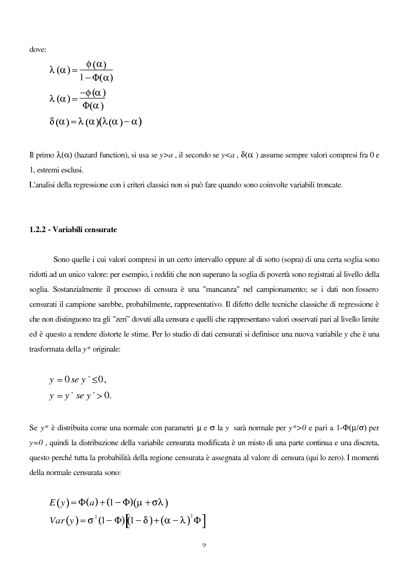 Anteprima della tesi: Tecniche di trattamento del selection bias in campioni censurati, Pagina 5