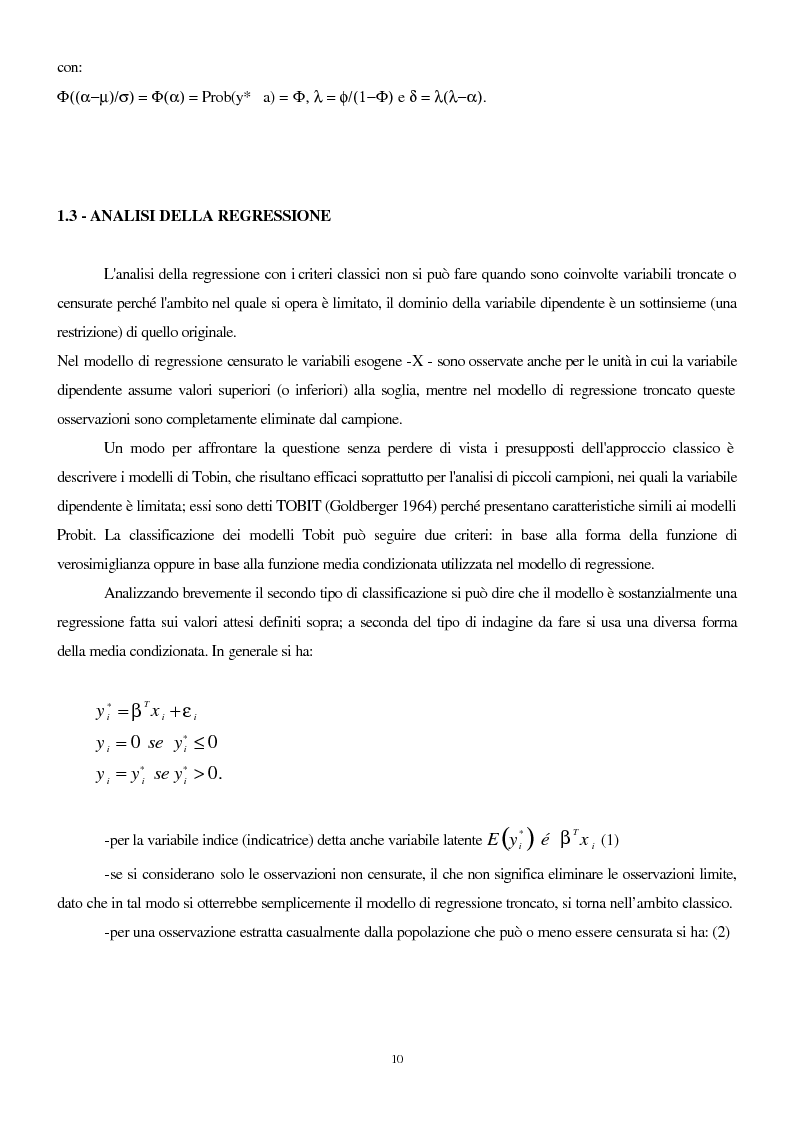Anteprima della tesi: Tecniche di trattamento del selection bias in campioni censurati, Pagina 6