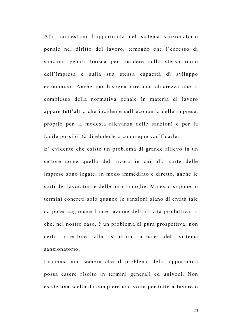 Anteprima della tesi: Le sanzioni penali ed amministrative nel diritto del lavoro, Pagina 10