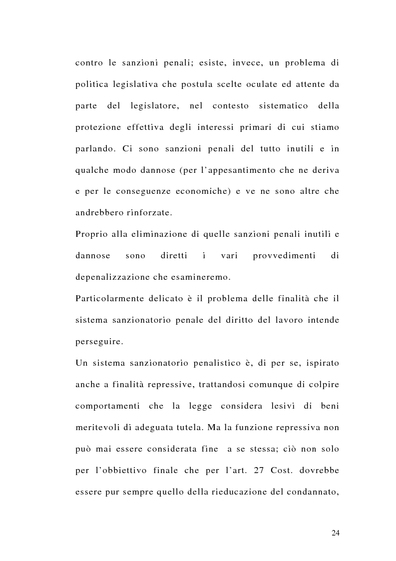 Anteprima della tesi: Le sanzioni penali ed amministrative nel diritto del lavoro, Pagina 11