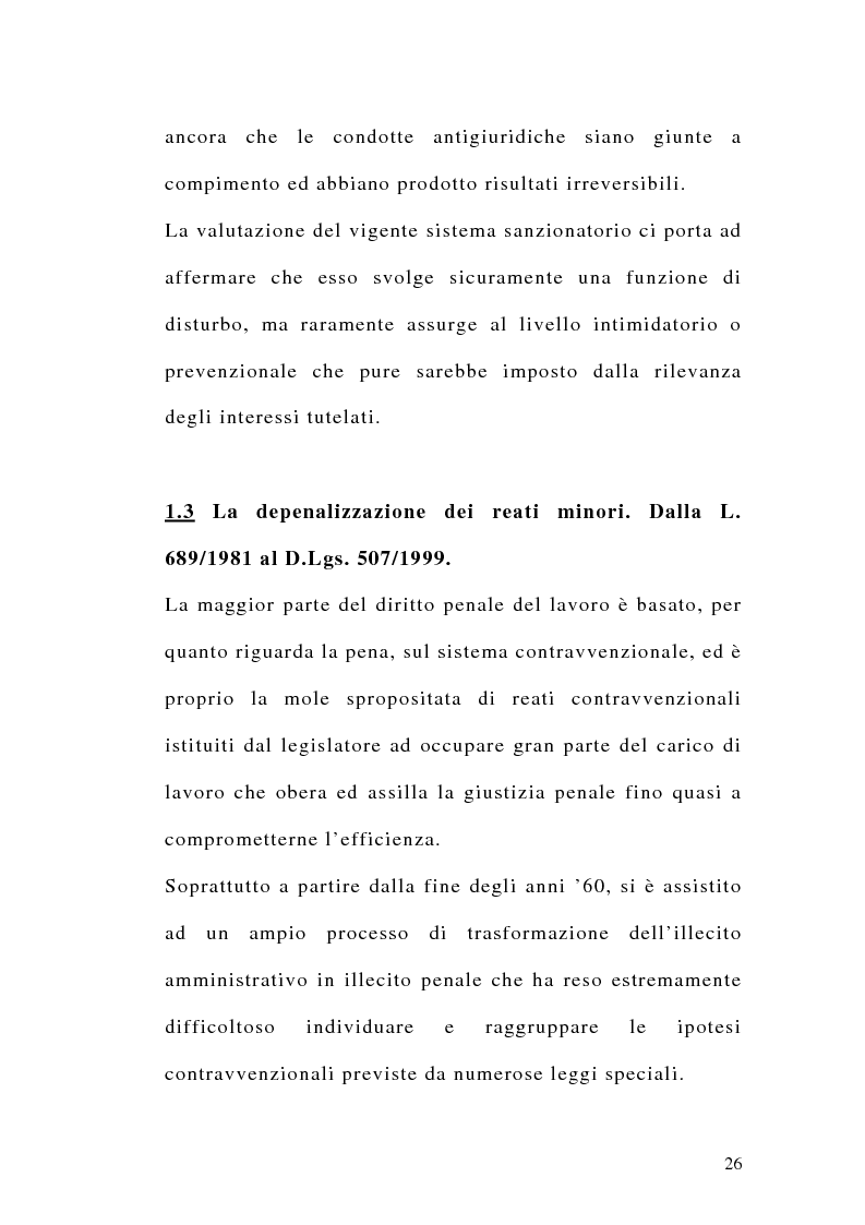 Anteprima della tesi: Le sanzioni penali ed amministrative nel diritto del lavoro, Pagina 13