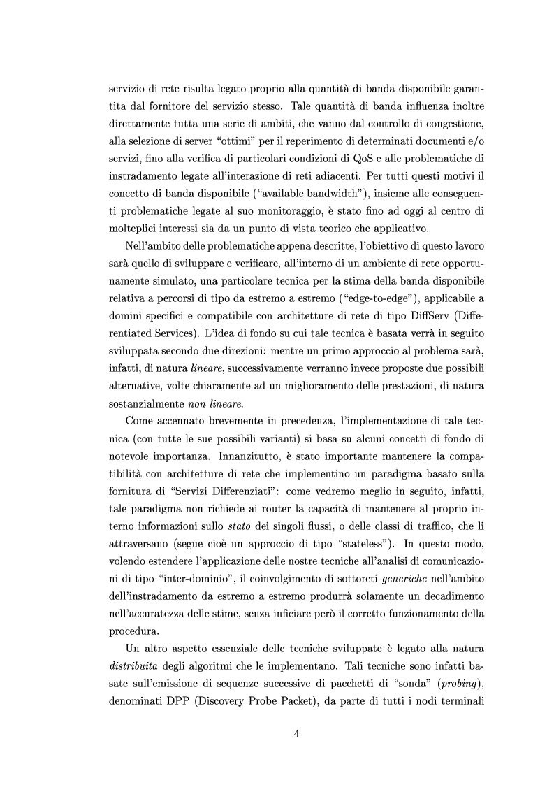 Anteprima della tesi: Tecniche di stima delle risorse di rete per servizi differenziati, Pagina 2