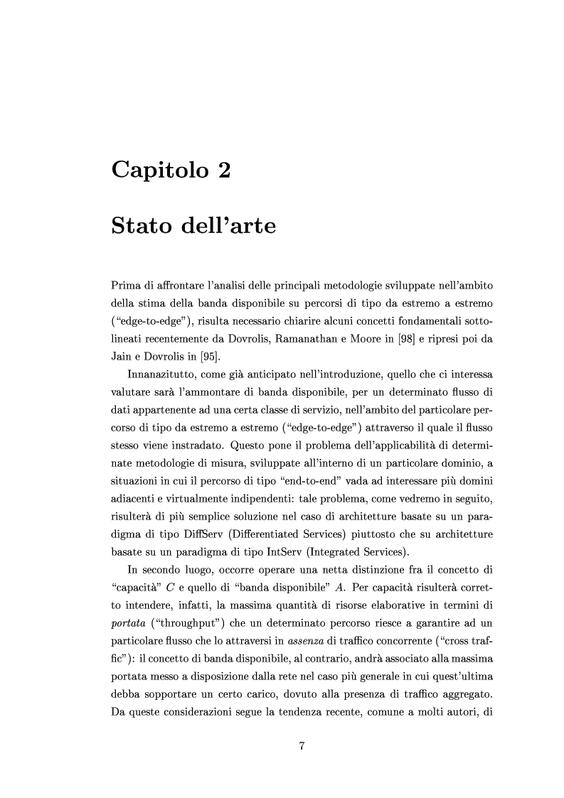 Anteprima della tesi: Tecniche di stima delle risorse di rete per servizi differenziati, Pagina 5