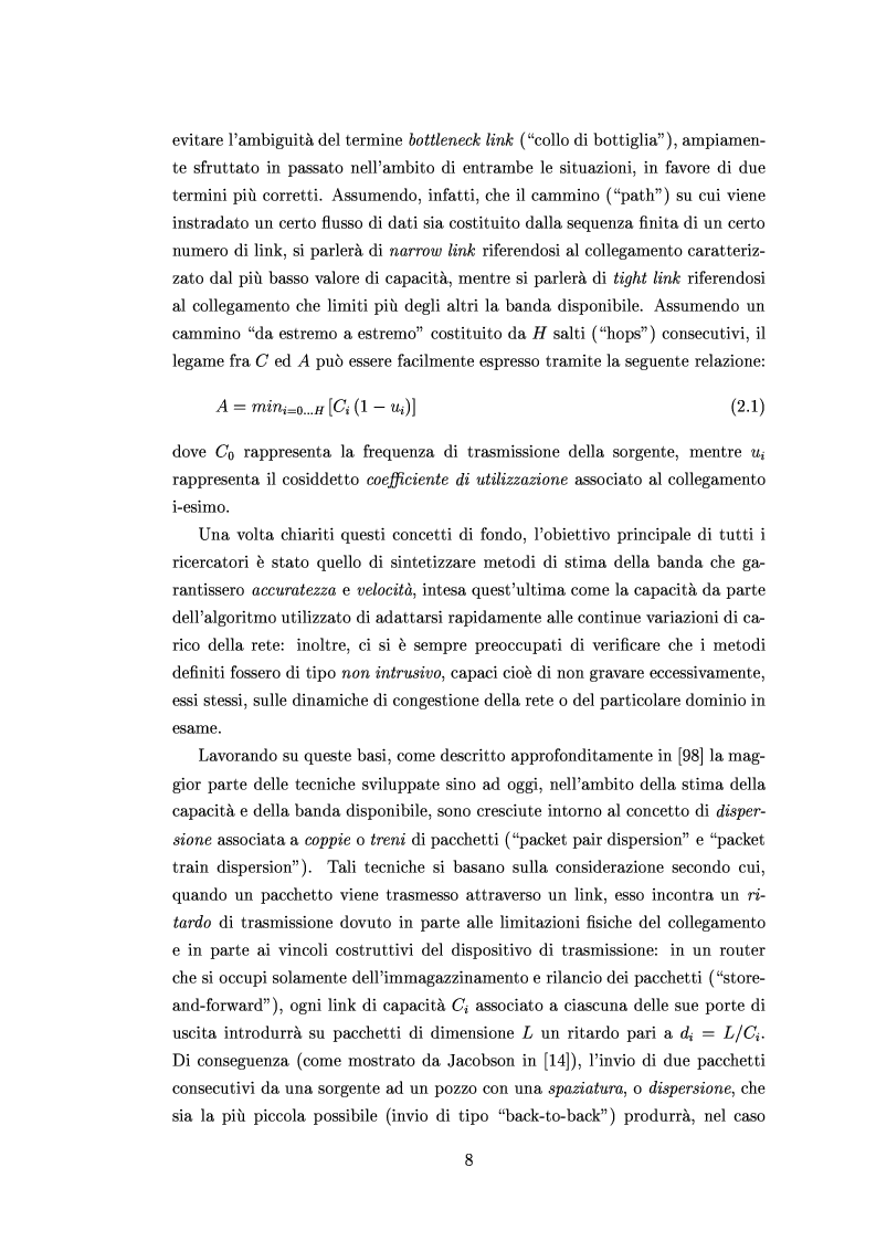 Anteprima della tesi: Tecniche di stima delle risorse di rete per servizi differenziati, Pagina 6