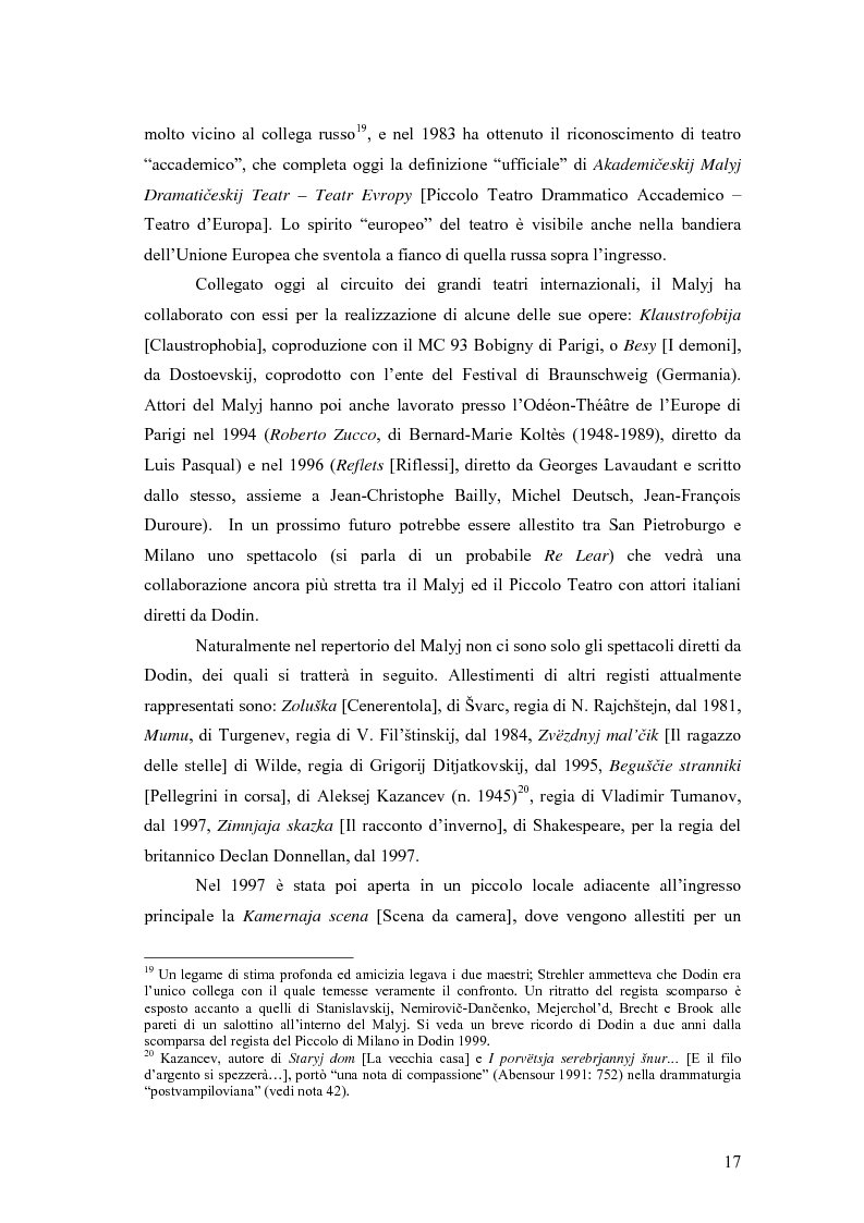 Anteprima della tesi: Il Malyj Dramaticeskij Teatr di Pietroburgo, Lev Dodin e ''Gaudeamus'': storia di un'avventura teatrale, Pagina 12
