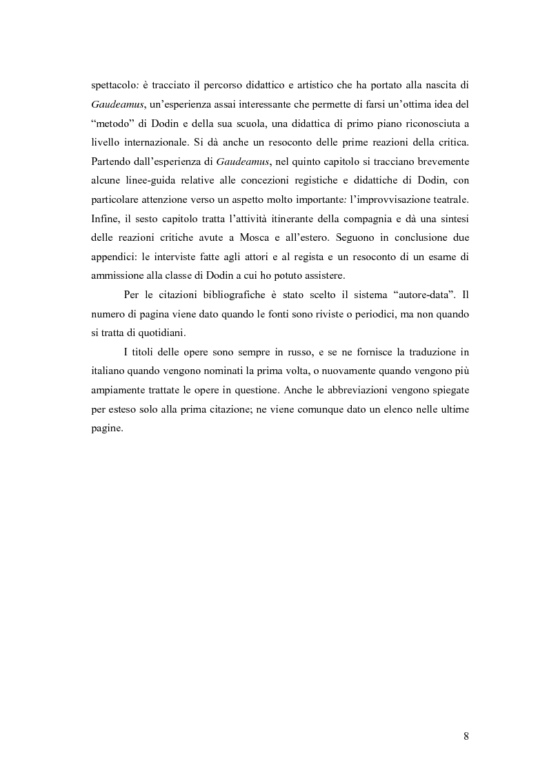 Anteprima della tesi: Il Malyj Dramaticeskij Teatr di Pietroburgo, Lev Dodin e ''Gaudeamus'': storia di un'avventura teatrale, Pagina 3