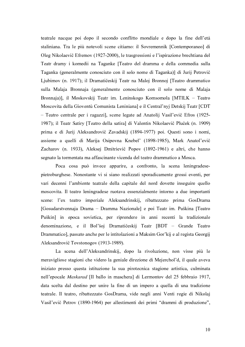 Anteprima della tesi: Il Malyj Dramaticeskij Teatr di Pietroburgo, Lev Dodin e ''Gaudeamus'': storia di un'avventura teatrale, Pagina 5
