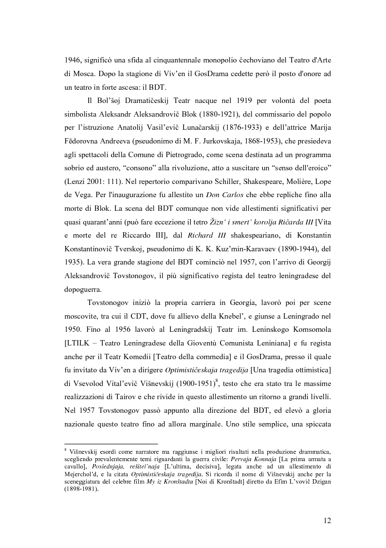 Anteprima della tesi: Il Malyj Dramaticeskij Teatr di Pietroburgo, Lev Dodin e ''Gaudeamus'': storia di un'avventura teatrale, Pagina 7