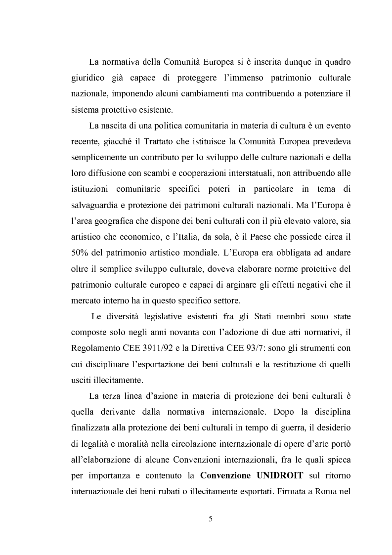 Anteprima della tesi: La disciplina dell'Unione europea sulla tutela dei beni culturali, Pagina 2