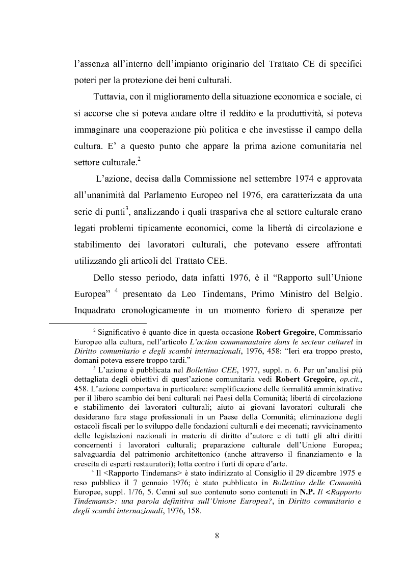 Anteprima della tesi: La disciplina dell'Unione europea sulla tutela dei beni culturali, Pagina 5