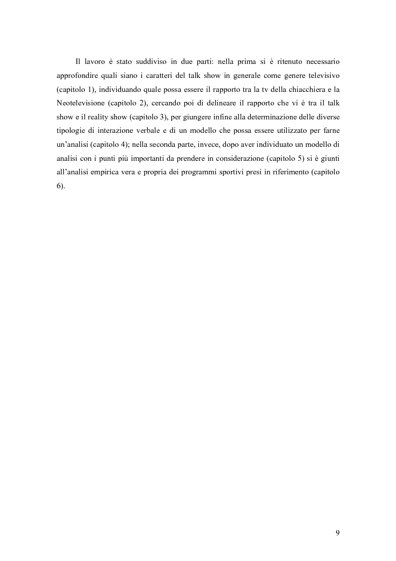 Anteprima della tesi: Il talk show sportivo e la sua evoluzione: analisi comparata di quattro casi specifici. La Domenica Sportiva - Controcampo - Il Processo di Biscardi - Qui Studio a Voi Stadio, Pagina 4