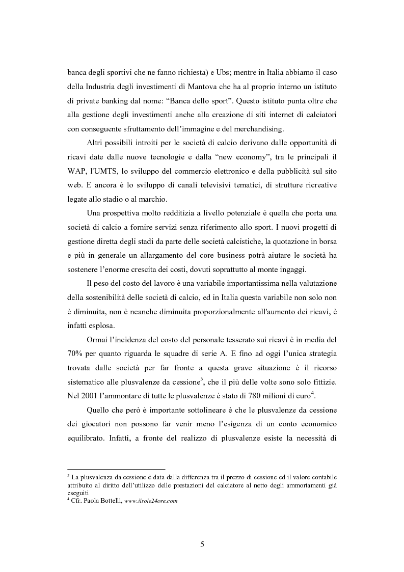 Anteprima della tesi: Problematiche contabili e di bilancio delle società calcistiche, Pagina 2