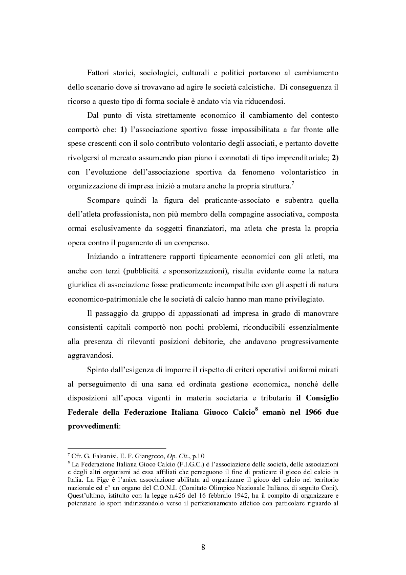 Anteprima della tesi: Problematiche contabili e di bilancio delle società calcistiche, Pagina 5