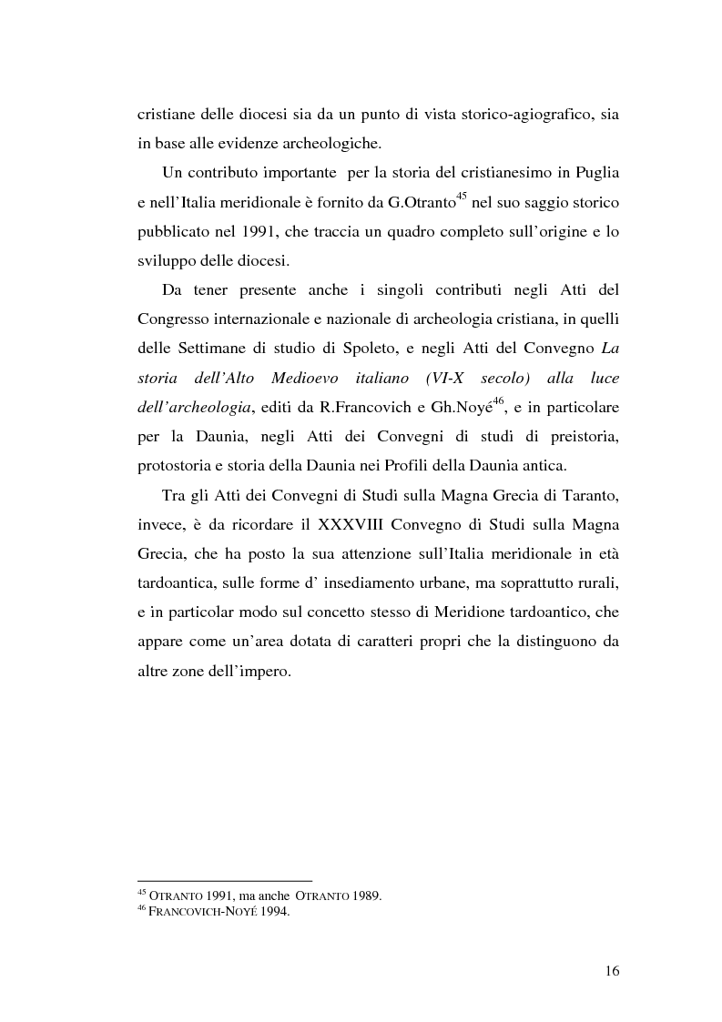 Anteprima della tesi: Sepolture tardoantiche e altomedievali nelle Puglia centro-settentrionale, Pagina 16