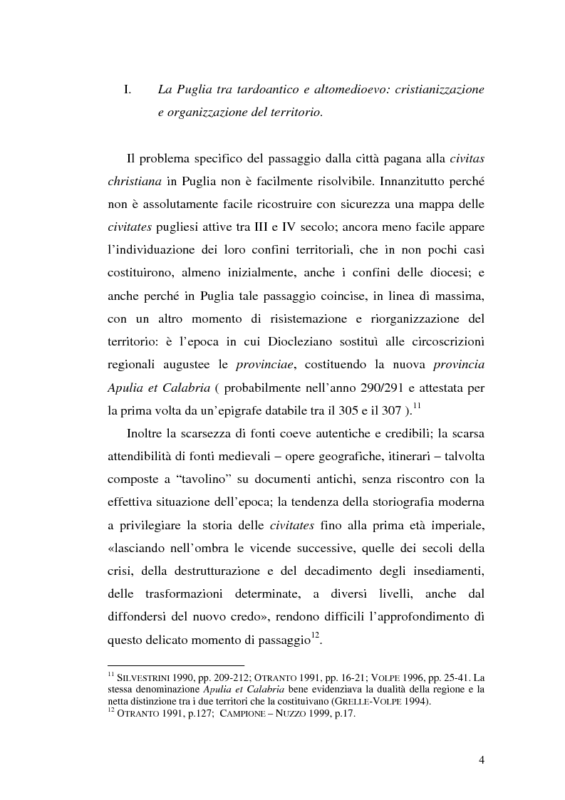 Anteprima della tesi: Sepolture tardoantiche e altomedievali nelle Puglia centro-settentrionale, Pagina 4