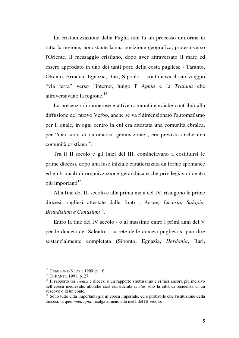 Anteprima della tesi: Sepolture tardoantiche e altomedievali nelle Puglia centro-settentrionale, Pagina 5