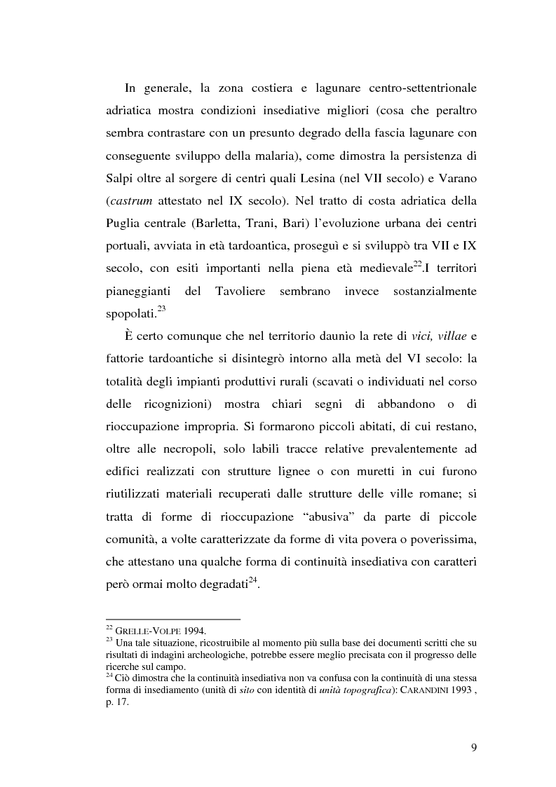 Anteprima della tesi: Sepolture tardoantiche e altomedievali nelle Puglia centro-settentrionale, Pagina 9