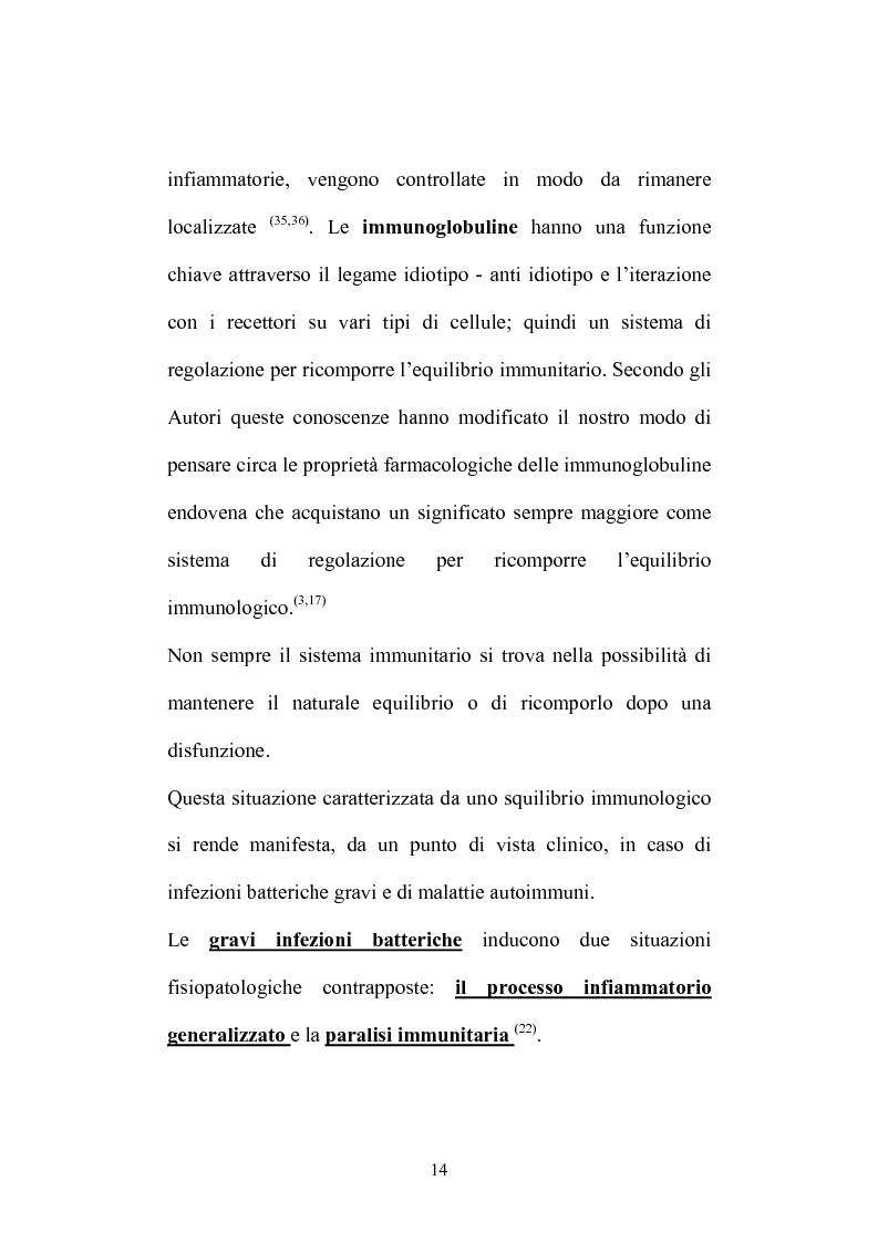 Anteprima della tesi: Trattamento delle setticemie con immunoglobuline nel paziente grande ustionato. Esperienza su 15 pazienti., Pagina 14