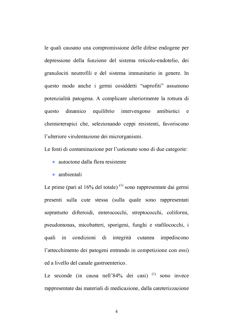 Anteprima della tesi: Trattamento delle setticemie con immunoglobuline nel paziente grande ustionato. Esperienza su 15 pazienti., Pagina 4