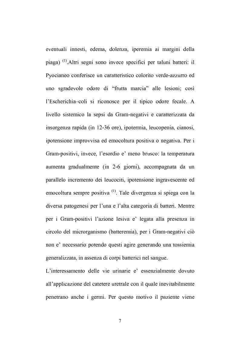 Anteprima della tesi: Trattamento delle setticemie con immunoglobuline nel paziente grande ustionato. Esperienza su 15 pazienti., Pagina 7