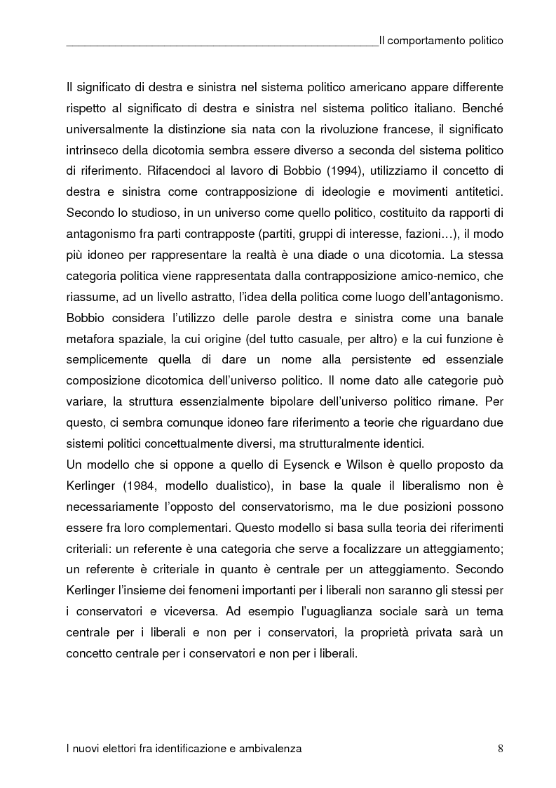 Anteprima della tesi: I nuovi elettori fra identificazione e ambivalenza, Pagina 8