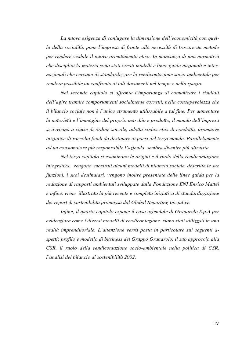 Anteprima della tesi: Il bilancio di sostenibilità: il caso Granarolo, Pagina 2