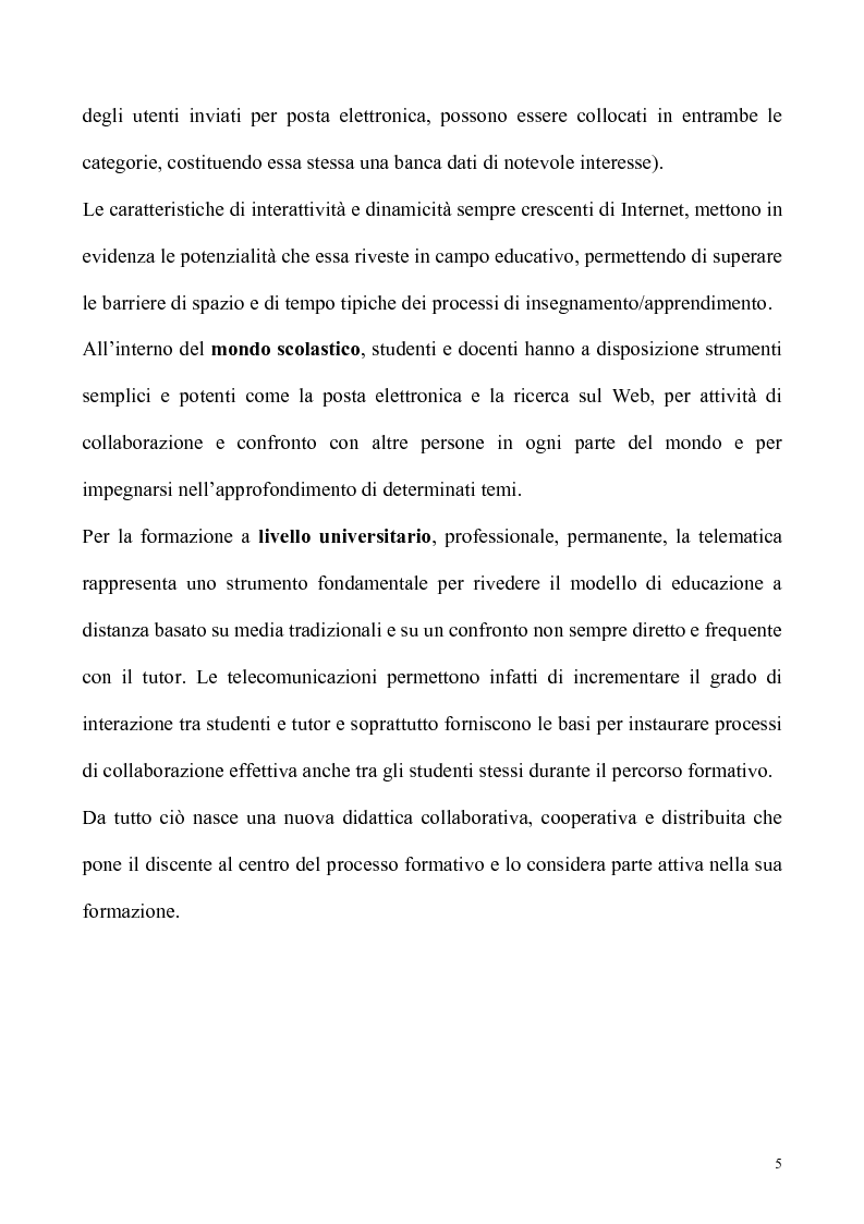 Anteprima della tesi: Monitoraggio delle attività utente nei sistemi di formazione a distanza via rete, Pagina 2
