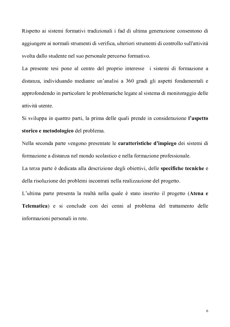 Anteprima della tesi: Monitoraggio delle attività utente nei sistemi di formazione a distanza via rete, Pagina 3