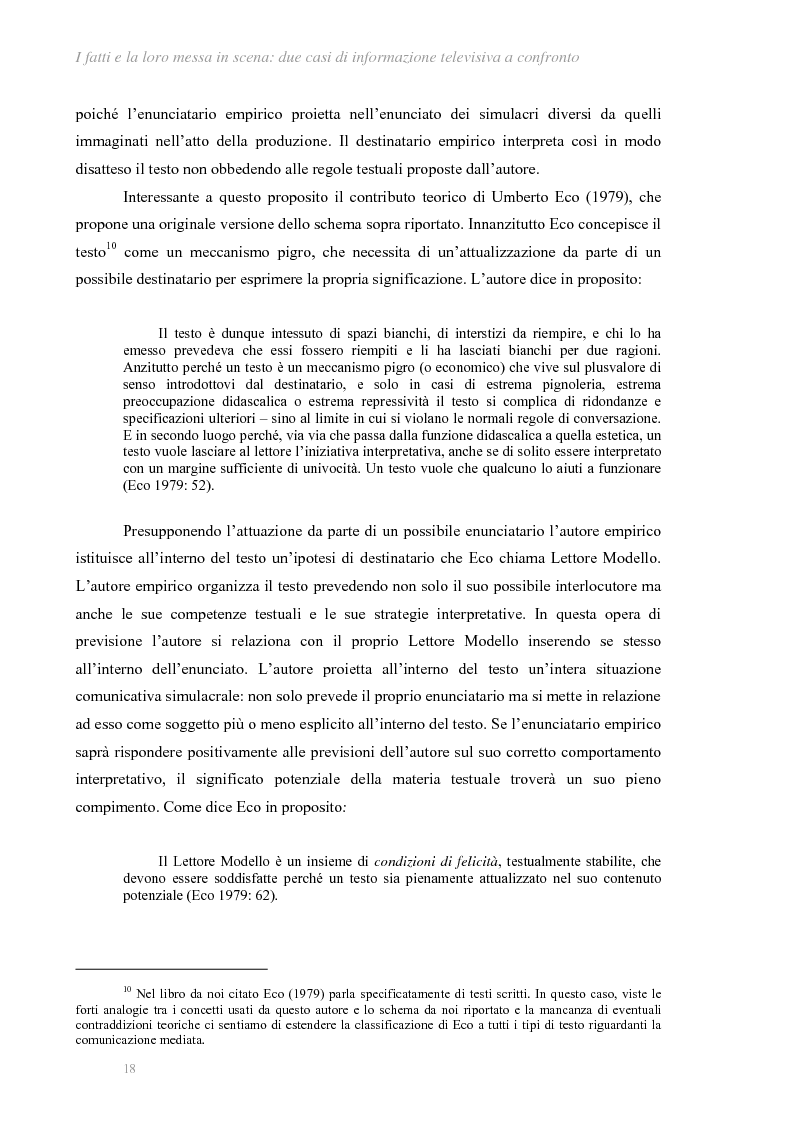 Anteprima della tesi: I fatti e la loro messa in scena: due casi di informazione televisiva a confronto, Pagina 14