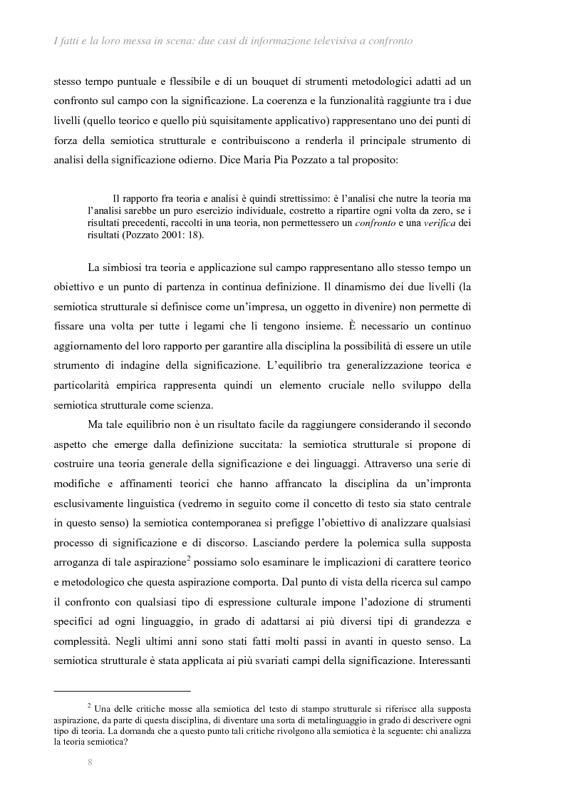Anteprima della tesi: I fatti e la loro messa in scena: due casi di informazione televisiva a confronto, Pagina 4